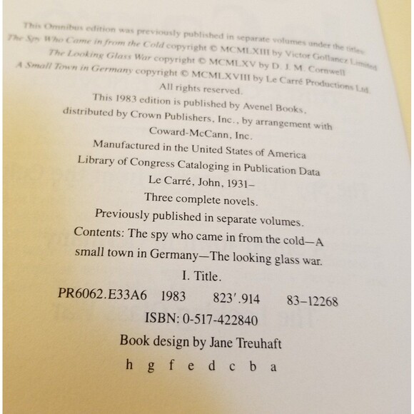 John Le carre 3 complete novels hardcover book 1983 - Picture 6 of 6